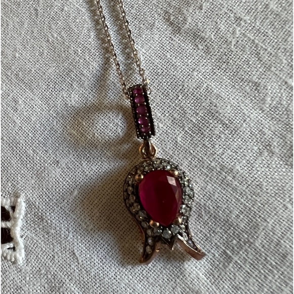 Tulip Ruby Necklace - Picture 2 of 4